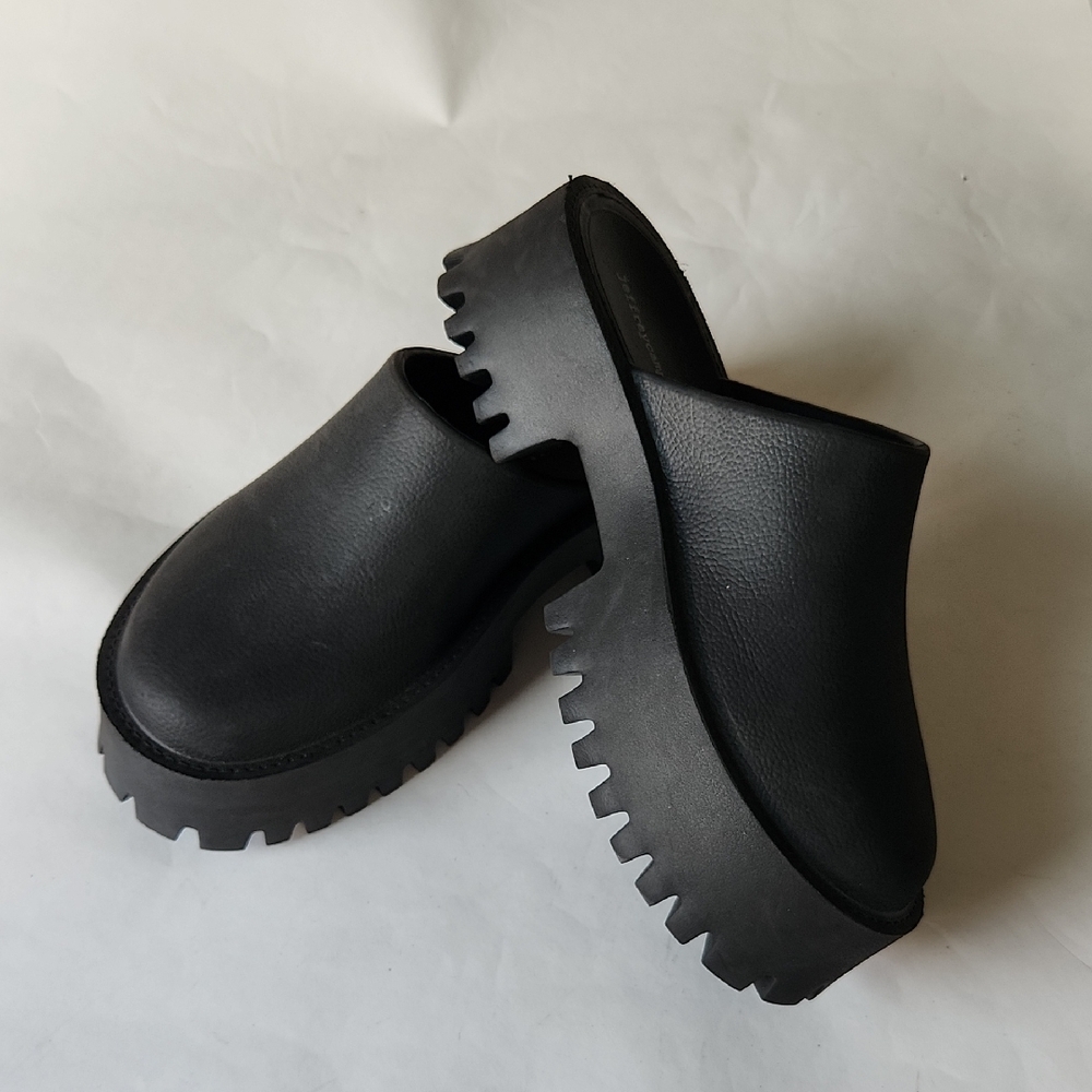 Jeffrey Campbell Black Chunky Sole Mules